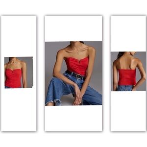 NWT Anthropologie Porridge Red Bustier Top